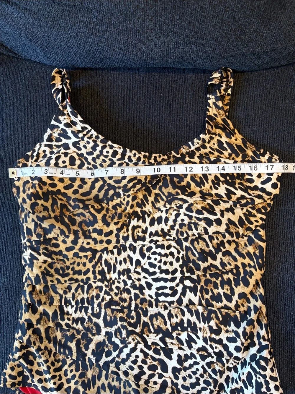 Dkny Leopard Print One-Piece Swimsuit — Brown and Black-Size XXL - Picture 11 of 13